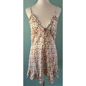 Women's Eilly Bazar Floral Dress Size L White Multi-color